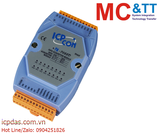 I-7055D: Module RS-485 DCON và Modbus RTU 8 kênh đầu vào số (DI) + 8 kênh đầu ra số (DO) ICP DAS