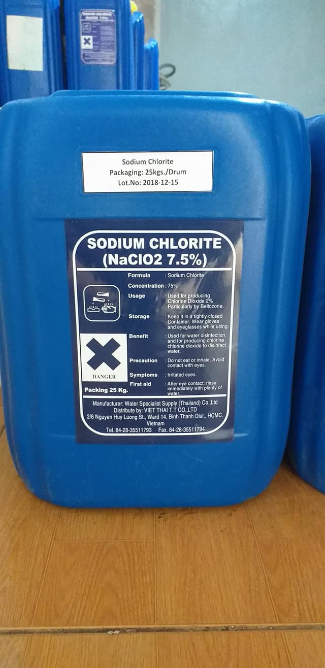 Hóa chất Hydrochloric Acid HCL 9% và Sodium Chlorite (NaCLO2) 7.5%