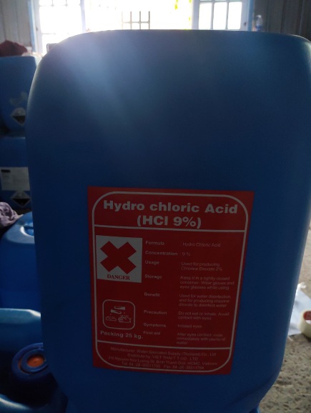 Hóa chất Hydrochloric Acid _ HCL nồng độ 9%