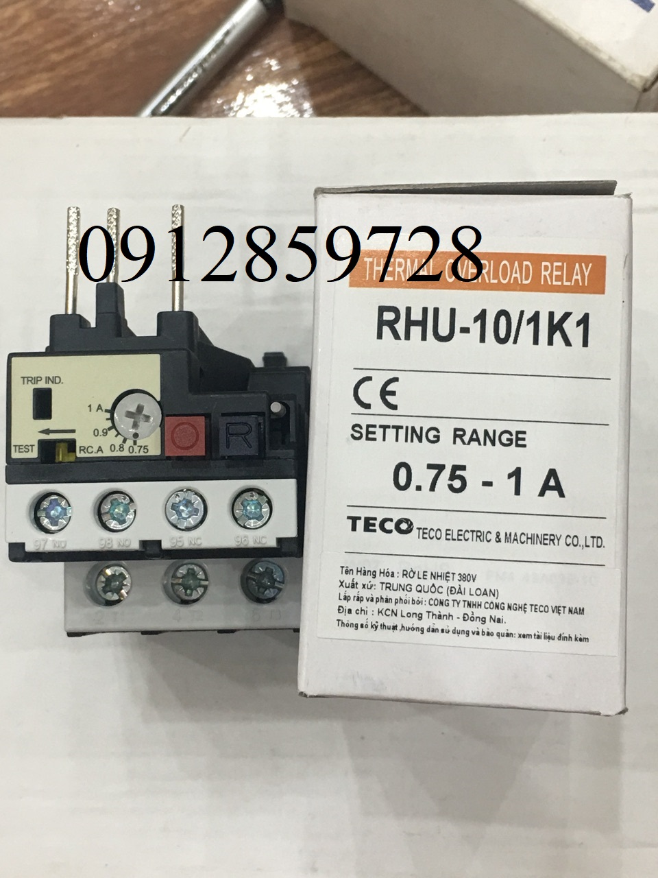 Rơ le nhiệt Teco RHU-10/1K1, xuất xứ Đài Loan
