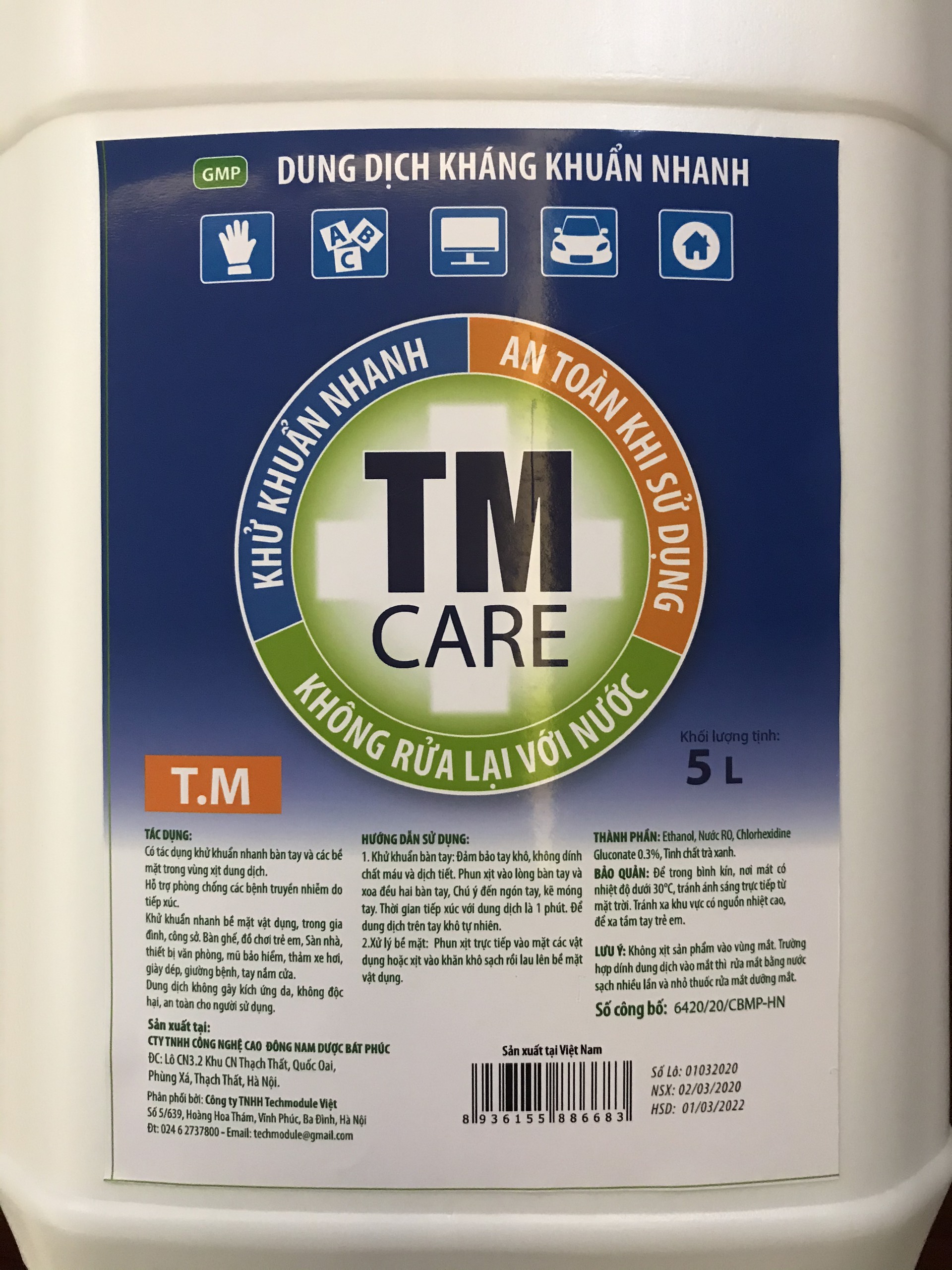 Dung dịch kháng khuẩn tay nhanh TM Care