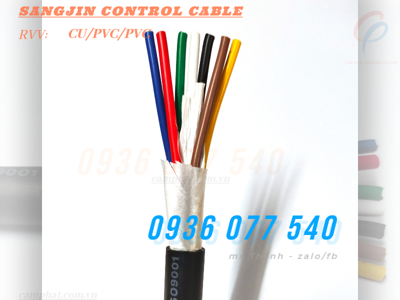 Cáp điều khiển Sangjin 7C x 0.5 SQMM - Cáp Sangjin RVV - CU/PVC/PVC