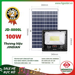 Đèn led pha năng lượng mặt trời JD-8800L 100w