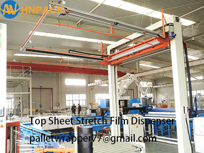Top sheet stretch film dispenser