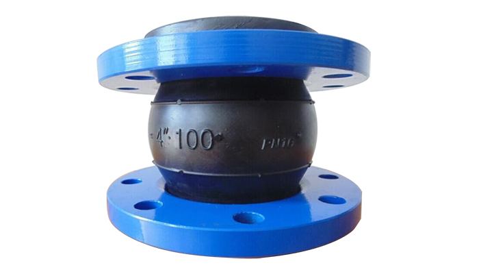 Flanged single ball flexible pipeline rubber joint