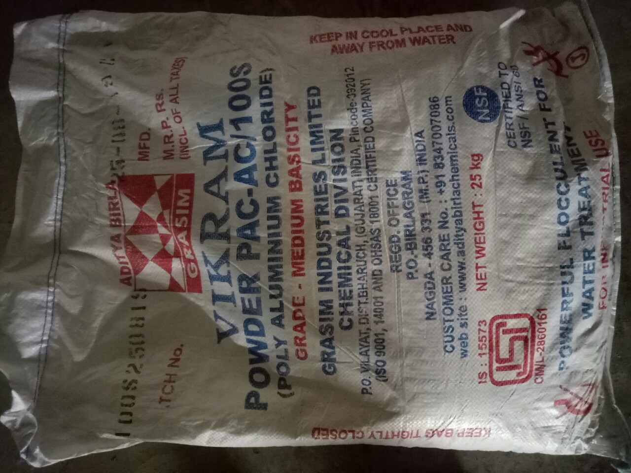 Hóa chất PAC– Poly Aluminium Chloride Ấn Độ