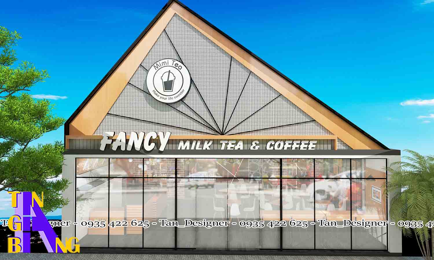 Dịch vụ thiết kế thi công trọn gói quán trà sữa Fancy - Bình Dương